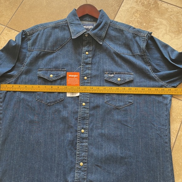 Wrangler NWT TALL Men's Long Sleeve Western Denim Workshirt - Picture 7 of 11